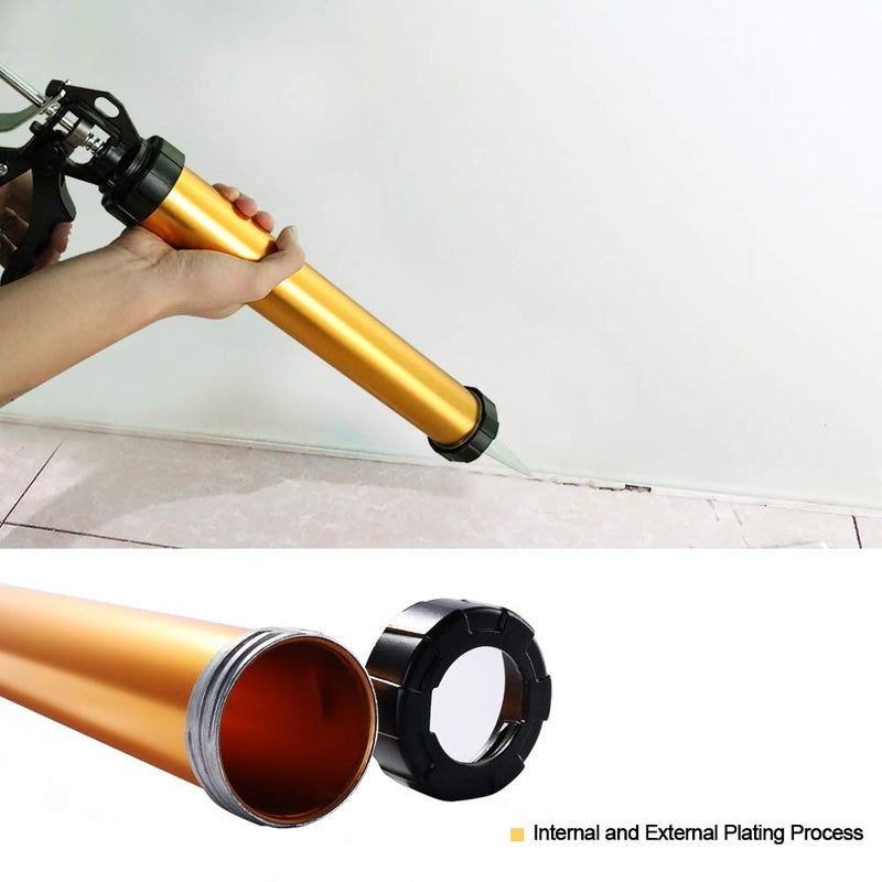 CJGQ Sealant Sausage Caulking Gun Aluminium-600ml/20oz - 12:1 Thrust Ratio (Gold) - Image 2
